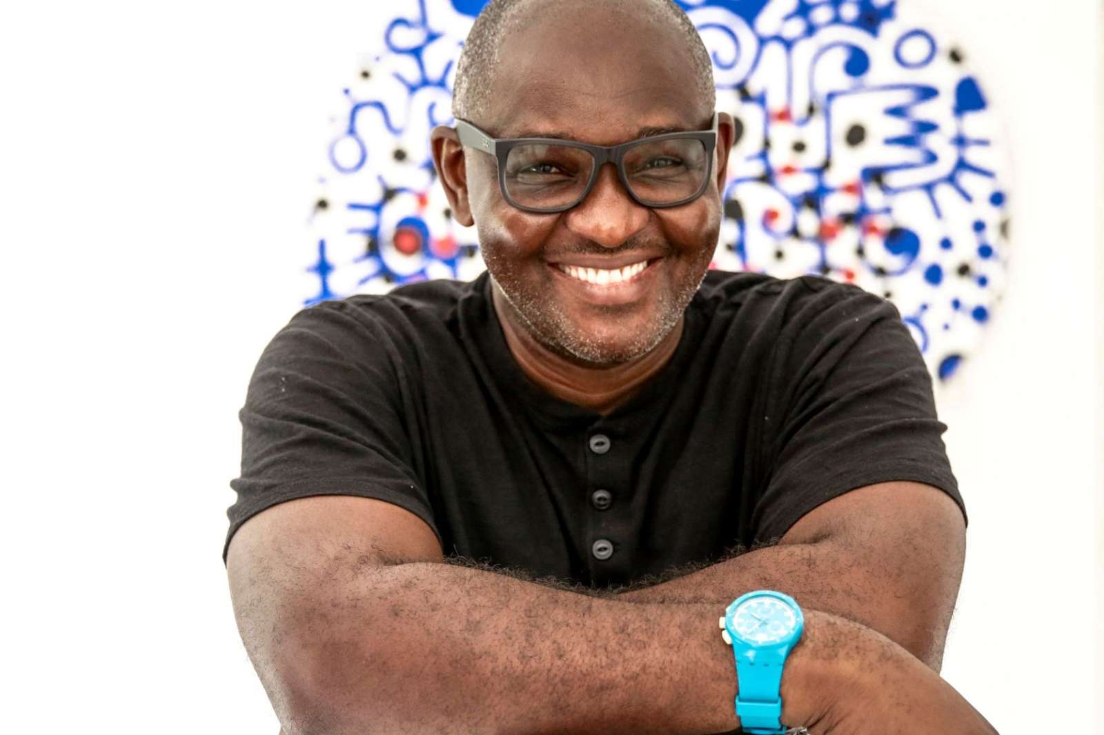 Victor Ekpuk Nigerian artist visiting Rice