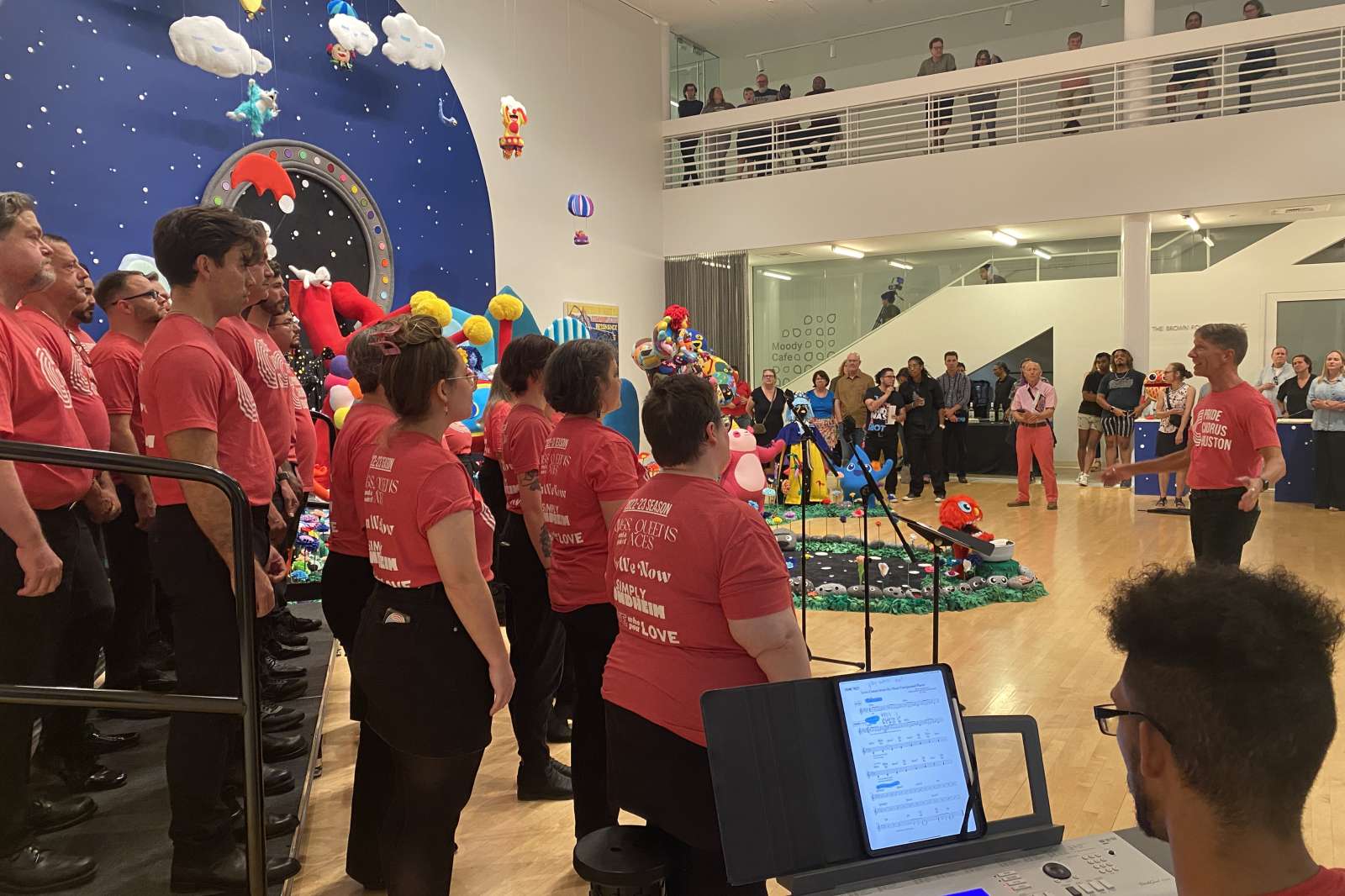 Pride Chorus Houston at the Moody, JooYoung Choi Installation. 