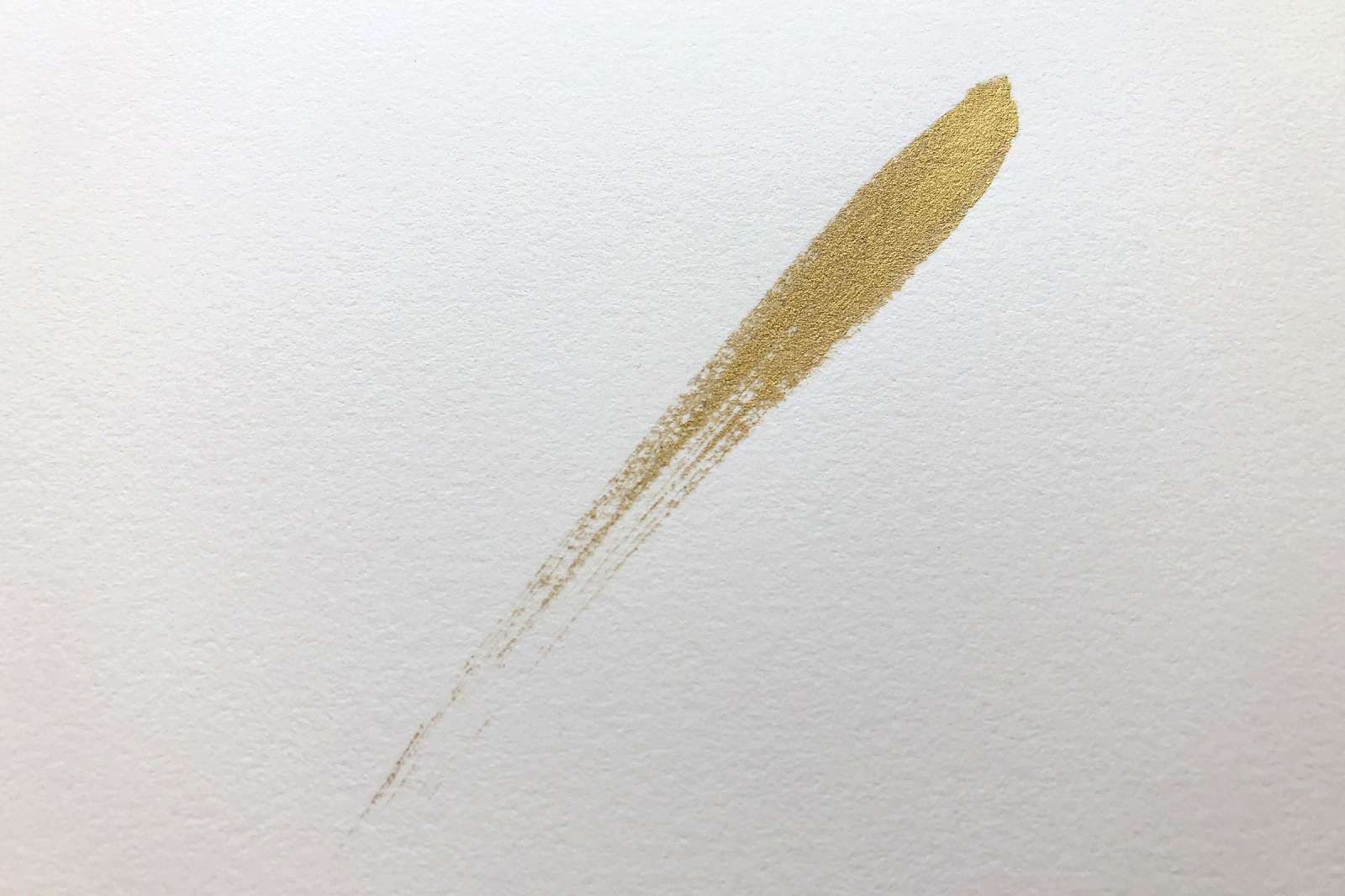 Erika Blumenfeld, Encyclopedia of Trajectories (Work-in-Progress), 2018, 23.5k gold in gum arabic on Arches paper. Image courtesy the artist. 