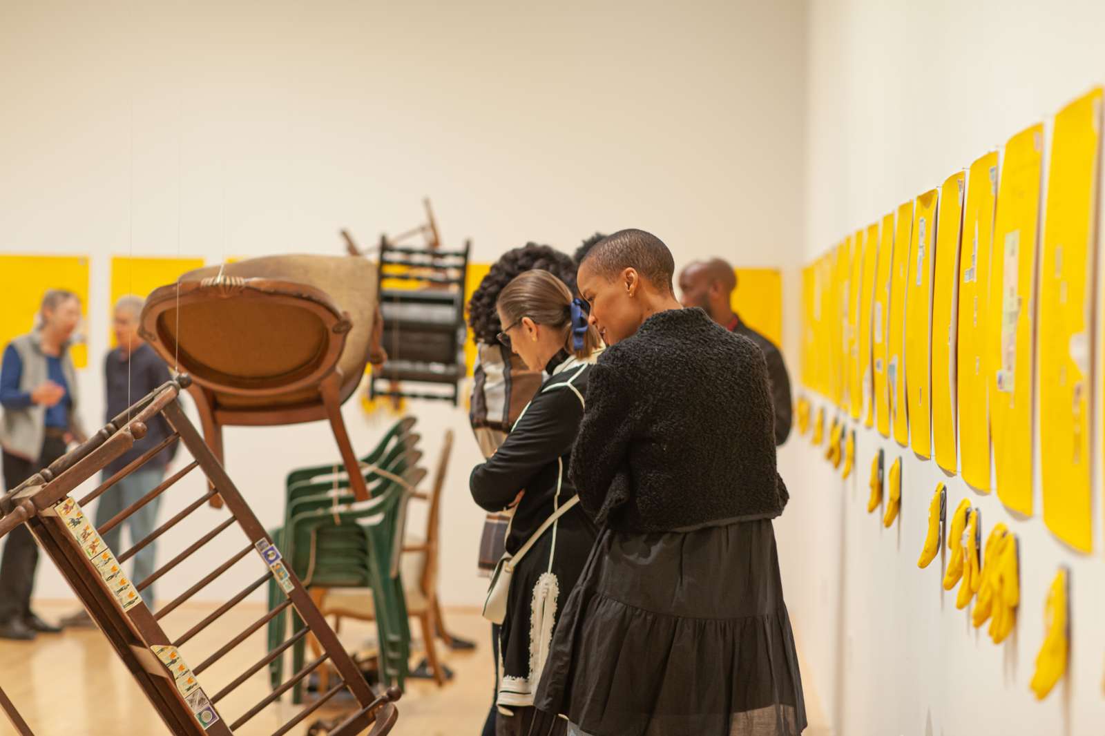 Serge Attukwei Clottey: Softening Borders, Moody Center for the Arts. Photo by Alyson Hunstman.