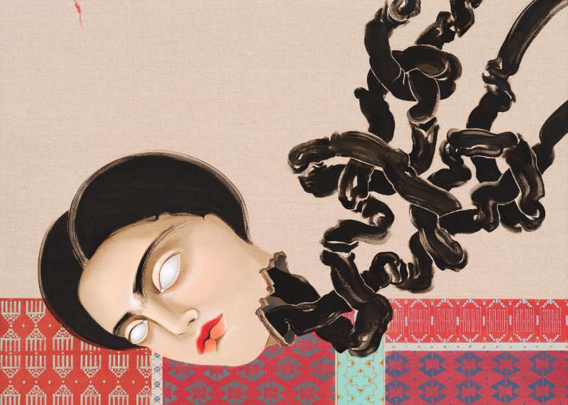 Hayv Kahraman, NeuroBust no.5, 2022. Fredrik Nilsen Studio. Courtesy the artist and Pilar Corrias, London.