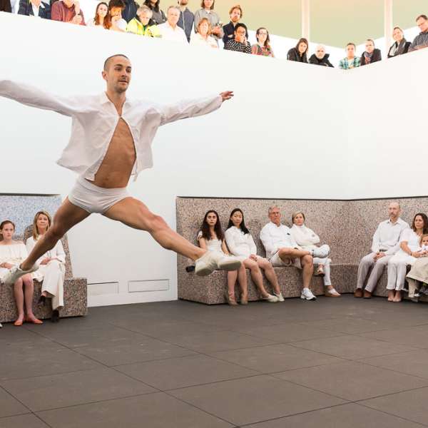Dancers of Dušan Týnek Dance Theatre perform Vespertine Awakenings at the James Turrell Twilight Epiphany Skyspace 