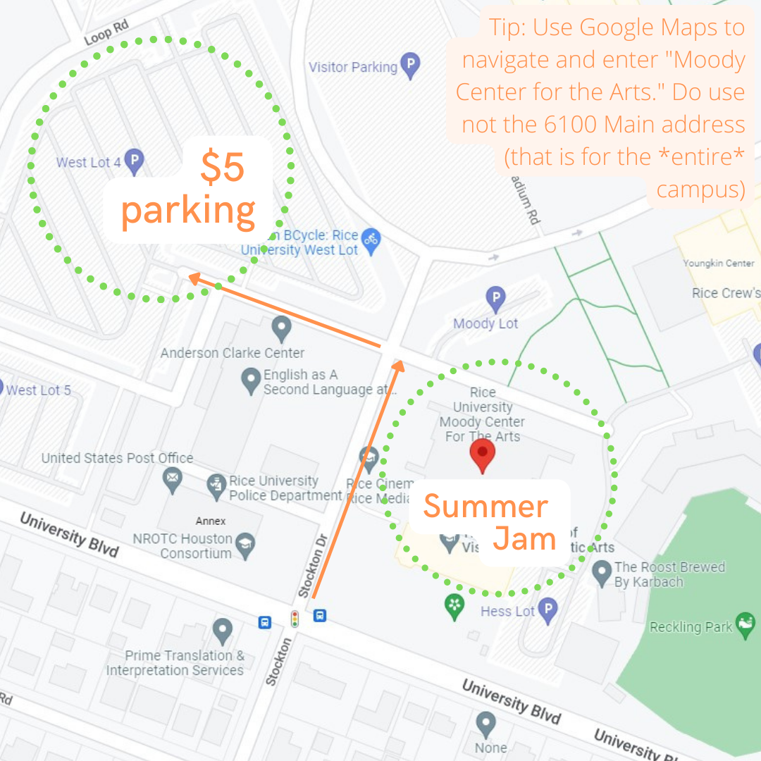 Summer Jam Parking Map, $5 parking in the West Lot